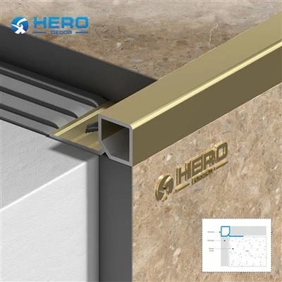 Moldura de azulejos de esquina cuadrada de aluminio