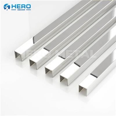 Tiras embellecedoras de canal en U para moldura de acero inoxidable