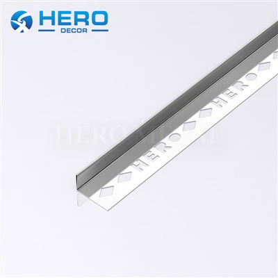 Tira de baldosas de borde recto de acero inoxidable